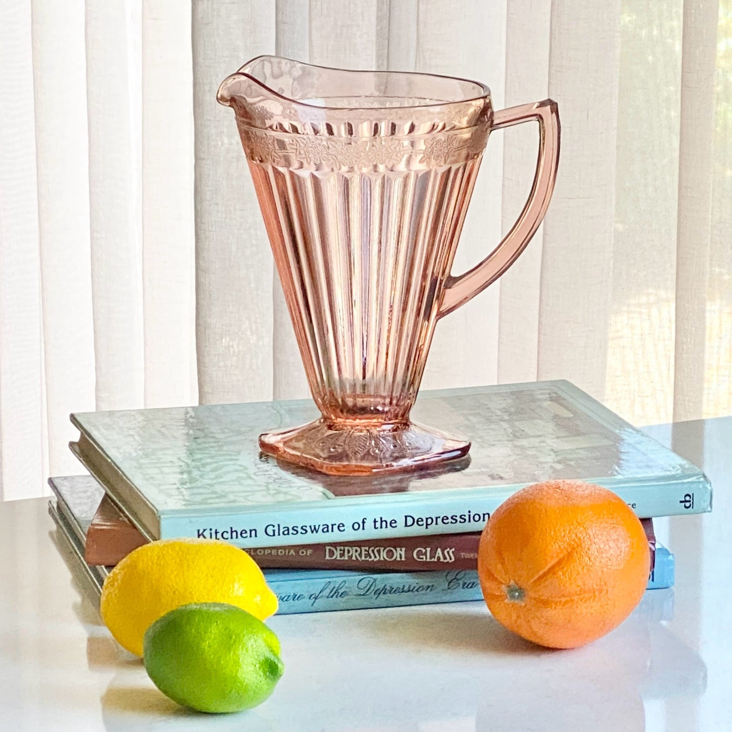 Vintage Jeannette Glass Adam Pink Pitcher (circa 1932 - 1934)