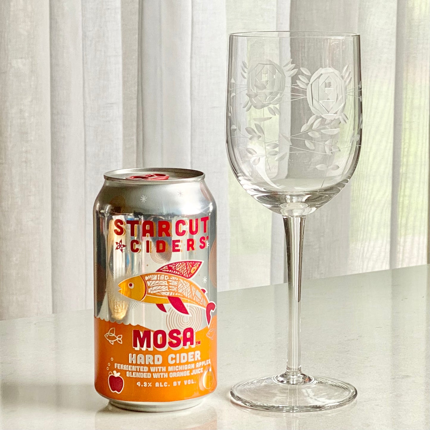 Vintage Crystal Clear Industries Deco Rose Etched Glasses - Set of 6 (Set #GR2)