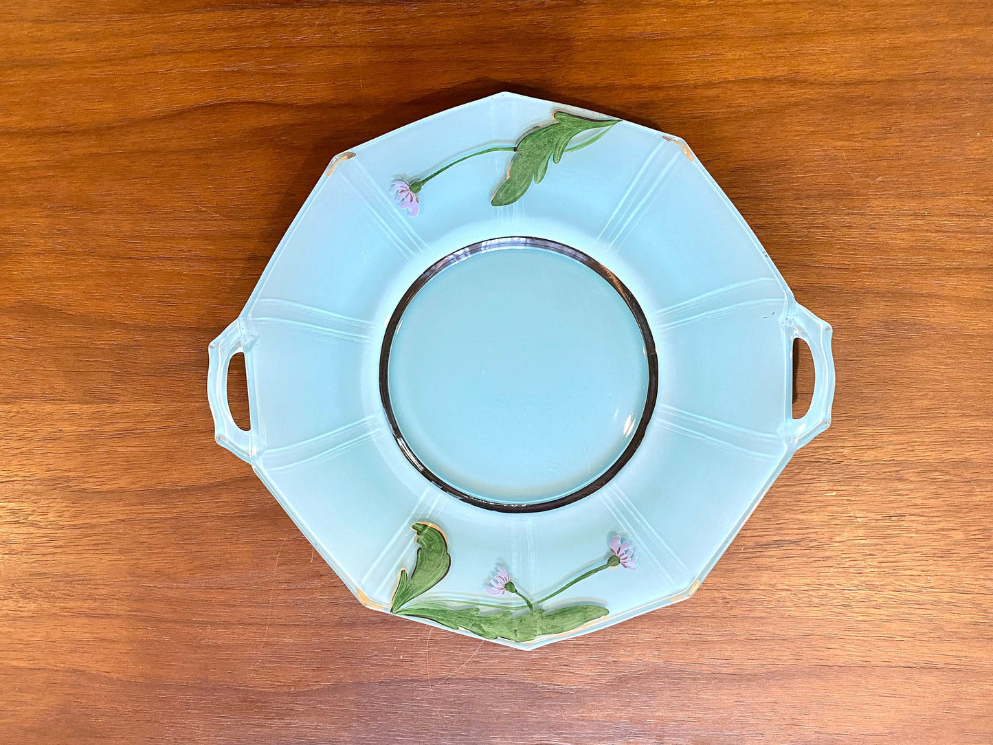 Vintage Hand Painted Glass Plate
