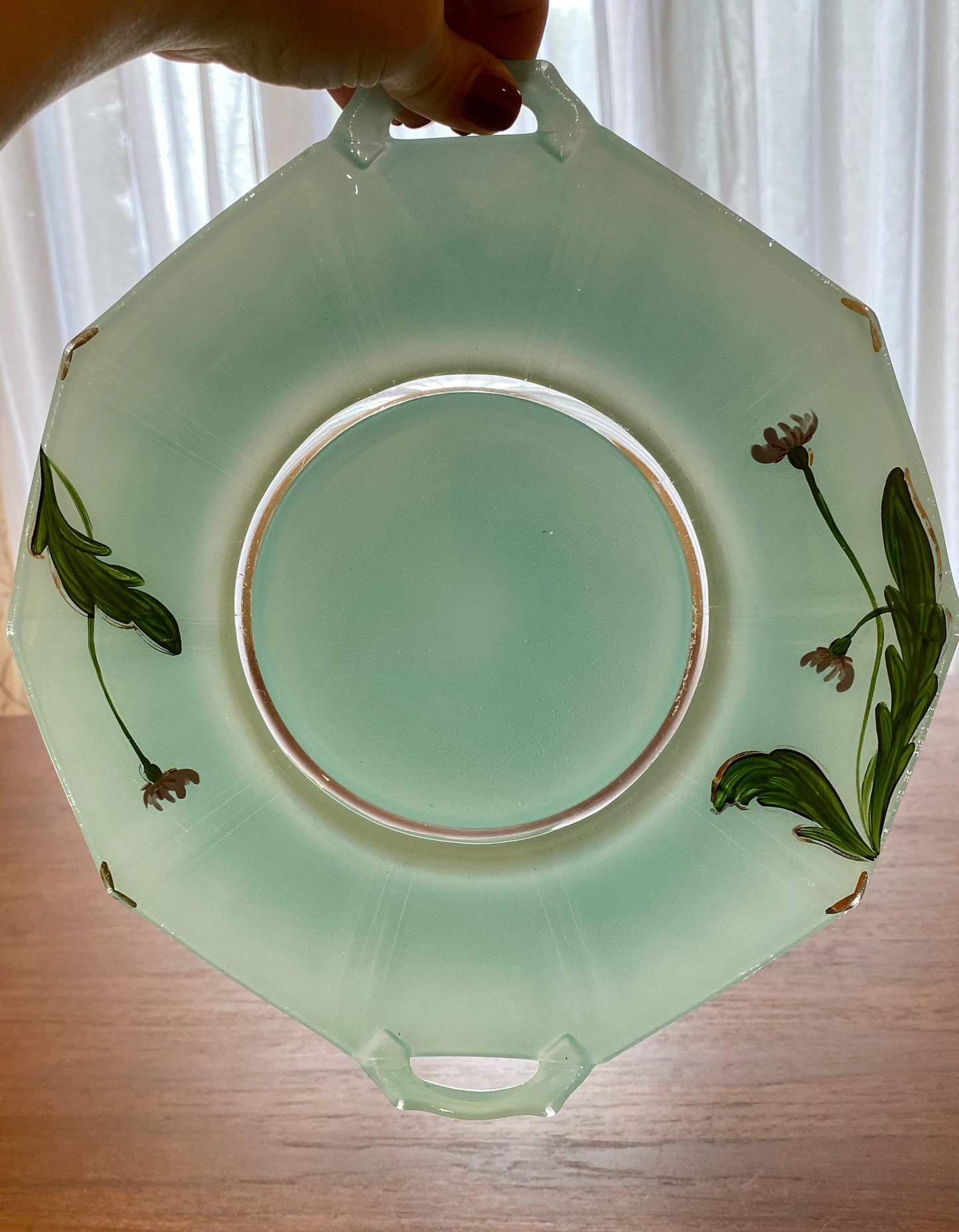 Vintage Hand Painted Glass Plate