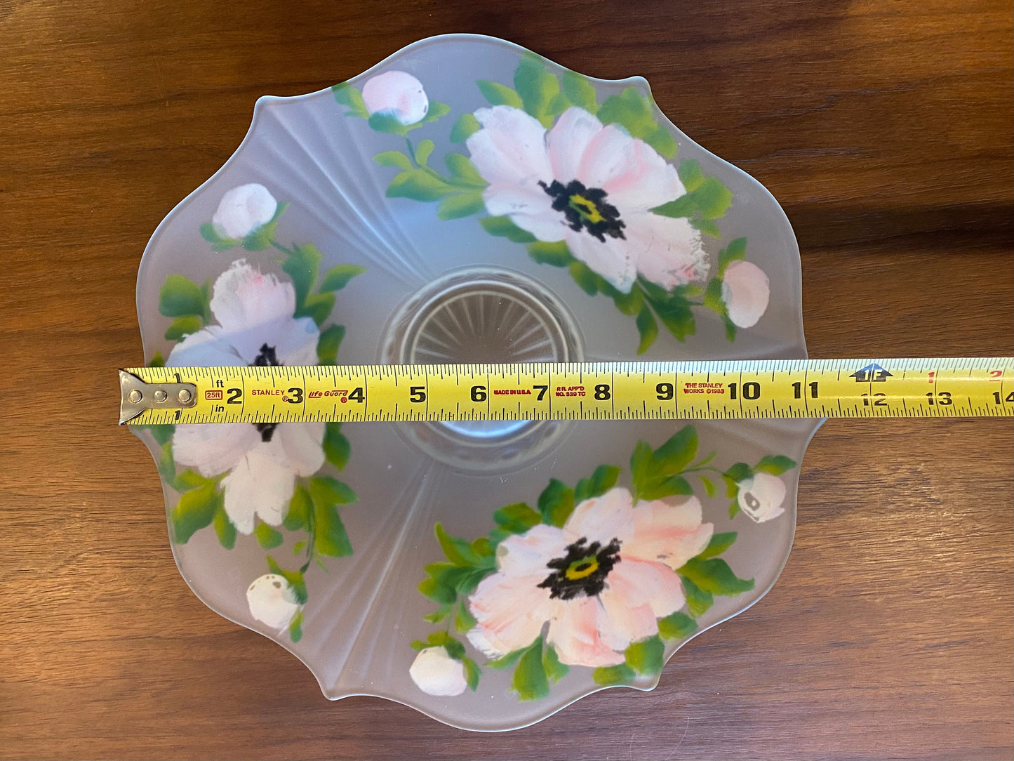 Vintage Hand Painted Frosted Glass Bowl