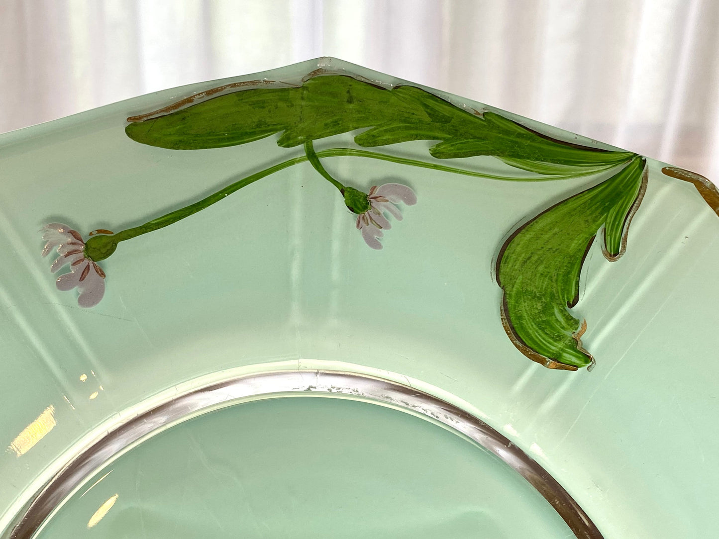 Vintage Hand Painted Glass Plate