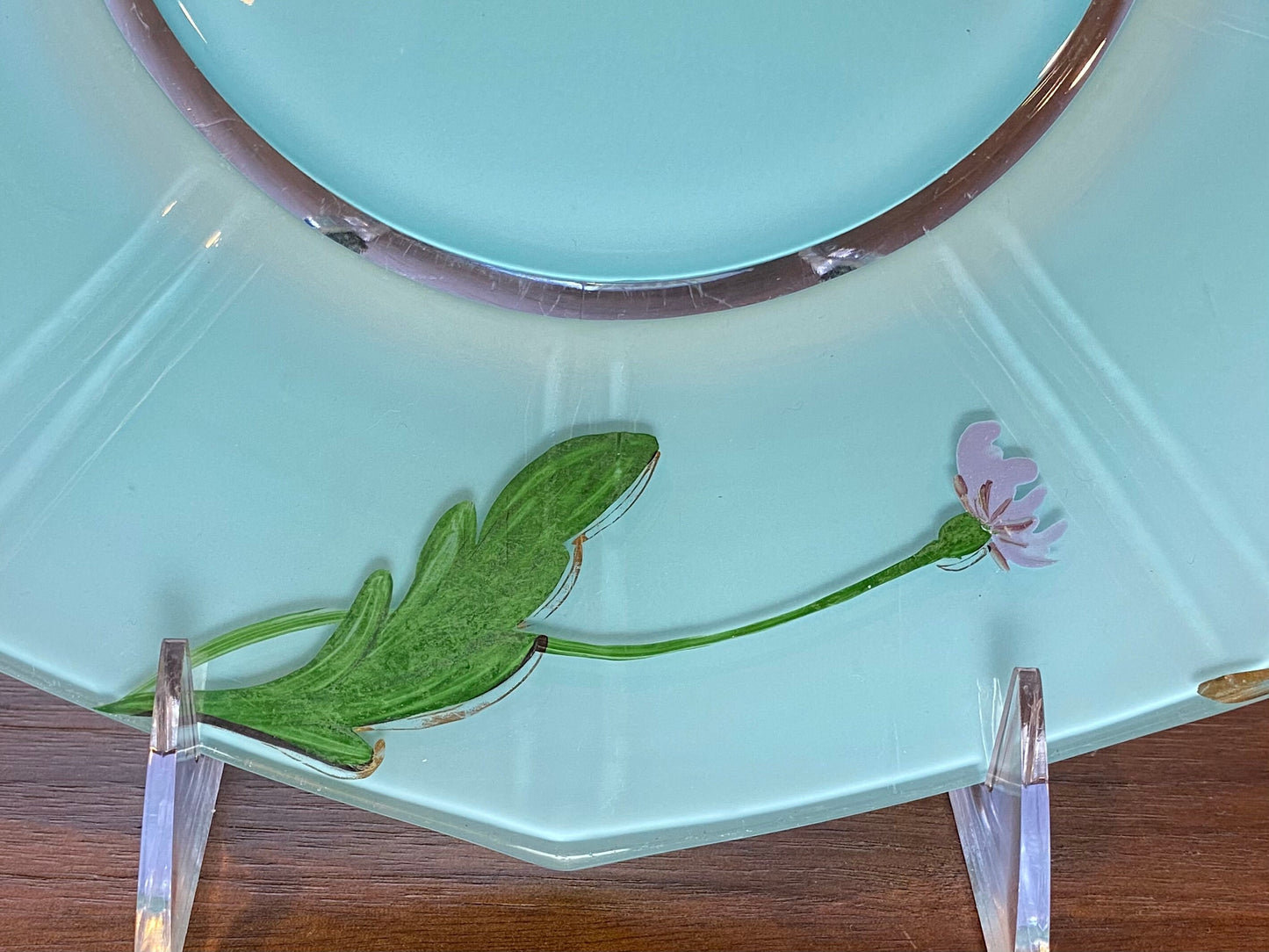Vintage Hand Painted Glass Plate