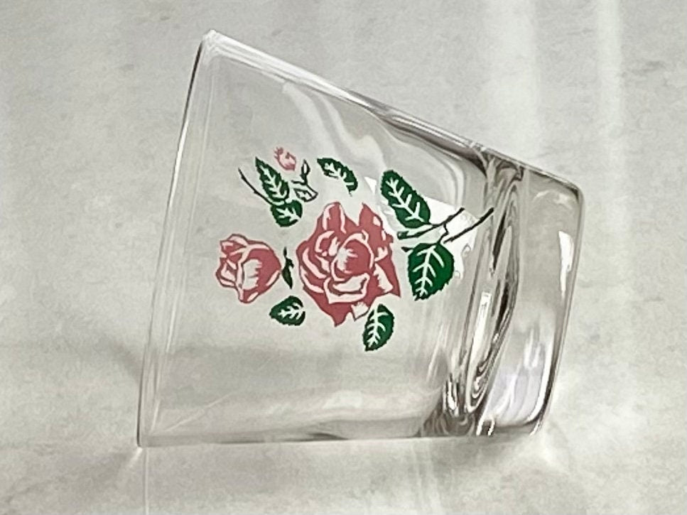 Vintage Retro Rose Glasses - Set of 6