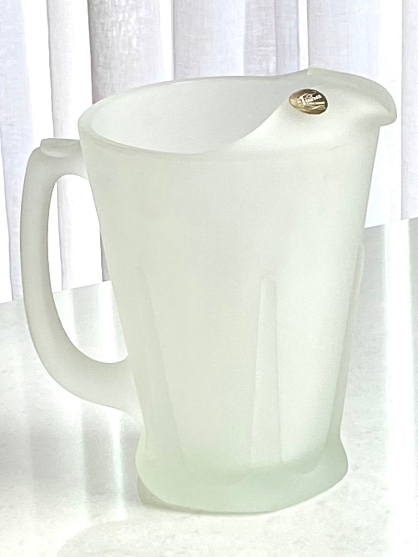 Vintage Indiana Glass Tiara Exclusives Frosted Satin Pitcher - 2 Available