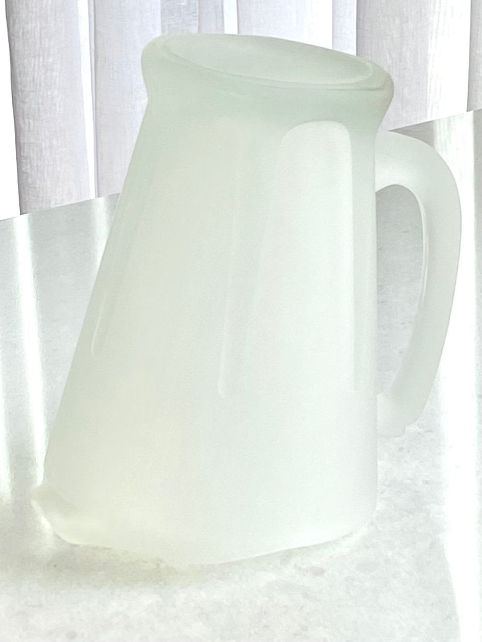 Vintage Indiana Glass Tiara Exclusives Frosted Satin Pitcher - 2 Available
