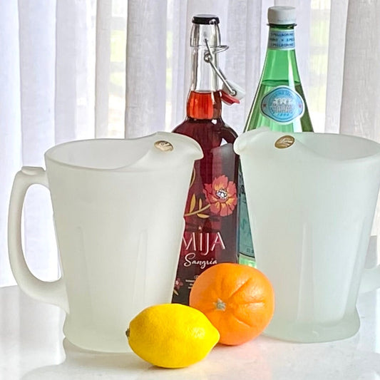 Vintage Indiana Glass Tiara Exclusives Frosted Satin Pitcher - 2 Available