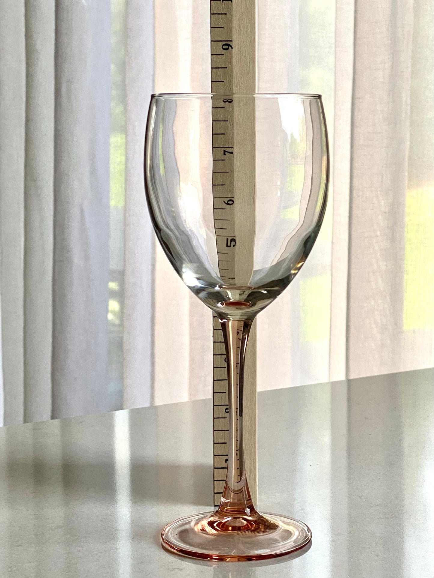 Vintage Luminarc Pink Stem Glasses by J.G. Durand of Verrerie Cristallerie D'Arques in France - Set of 6 (Set #6LB)