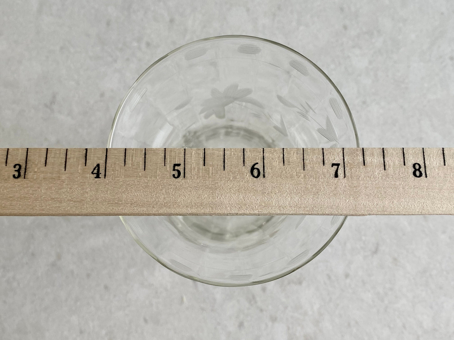 Vintage Etched Footed Glasses - Set of 8 (Set #522)