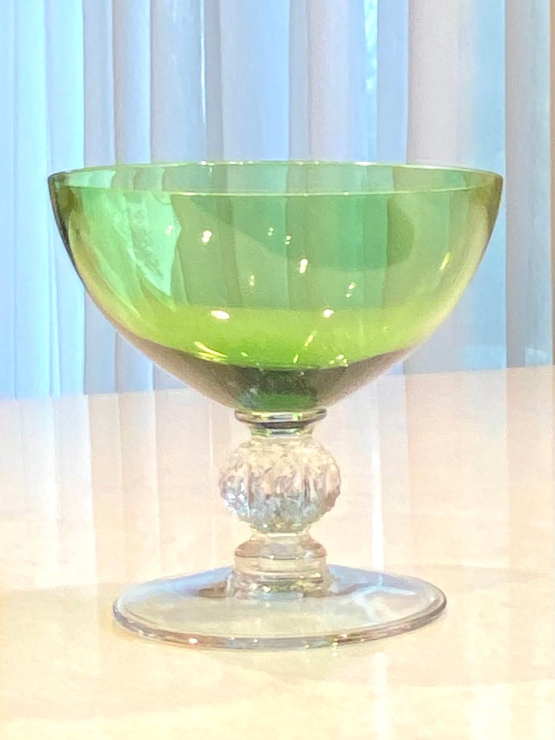 Vintage Cambridge Aurora Green Coupes / Dessert Cups - Set of 3