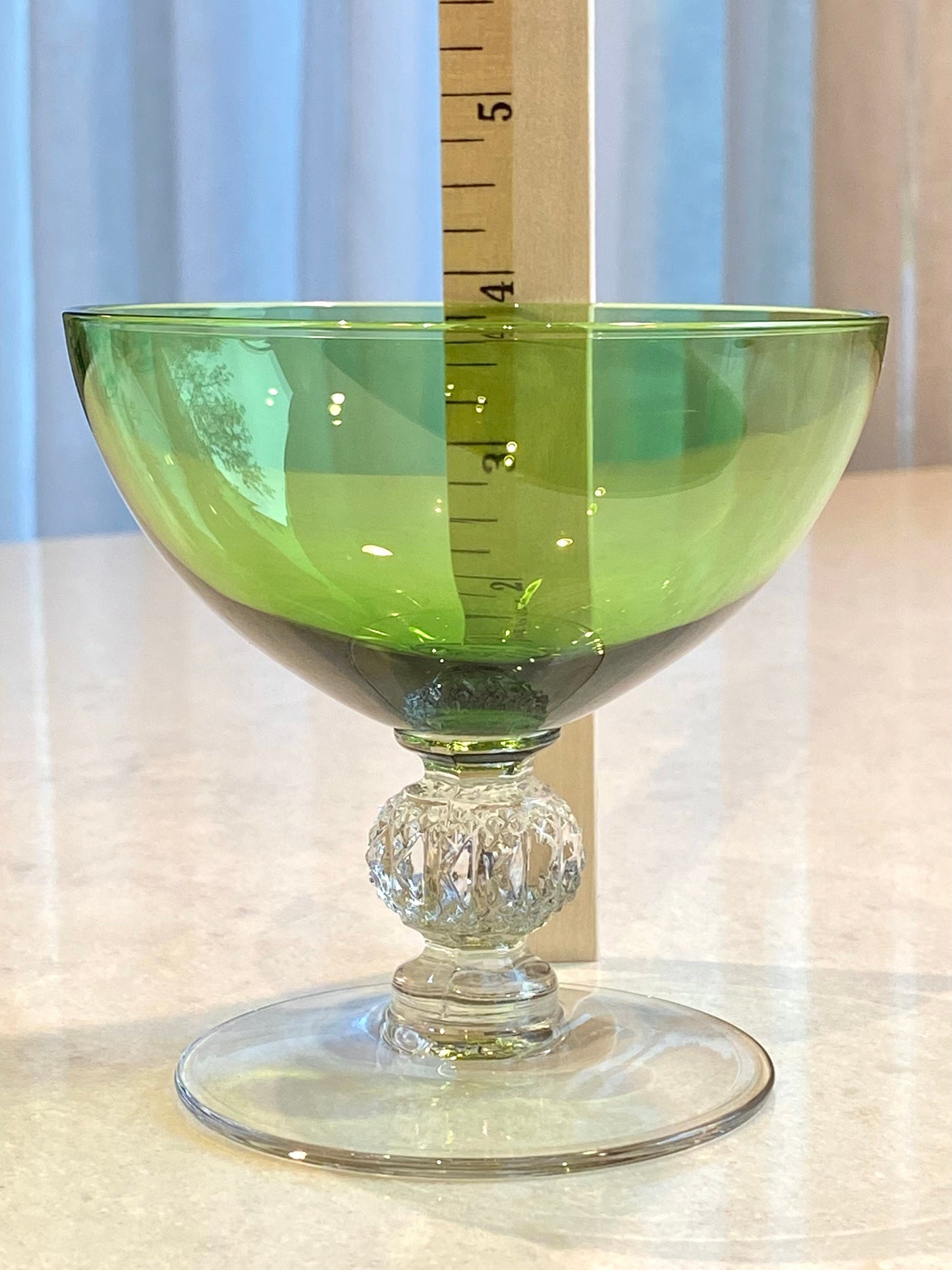 Vintage Cambridge Aurora Green Coupes / Dessert Cups - Set of 3