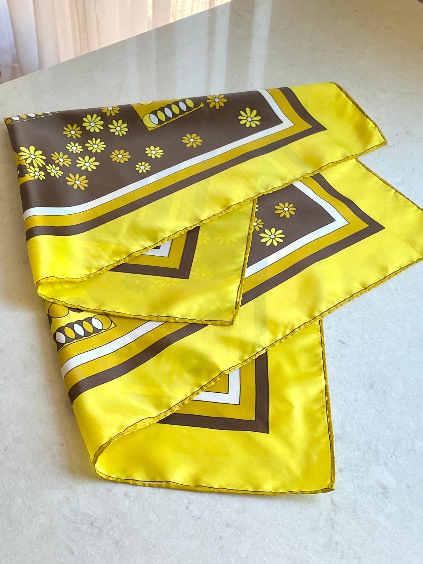 Vintage Retro Gold and Brown Scarf