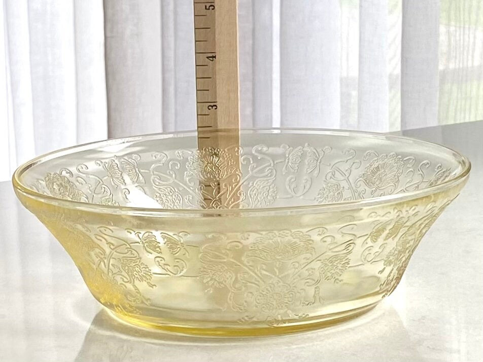 Vintage Hazel Atlas Florentine 2 Yellow Poppy 8 inch Bowls (circa 1932 - 1935) - One (1) Remaining