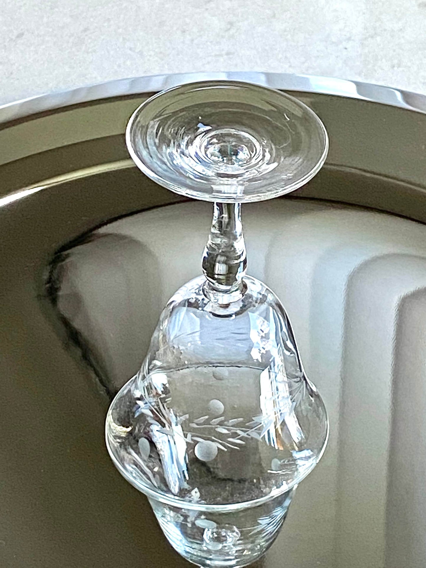 Vintage Pioneer Willow Moon Vintage Etched Glasses - Set of 4