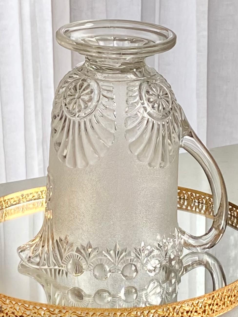 Vintage Westmoreland Shell and Jewel Stippled Pitcher