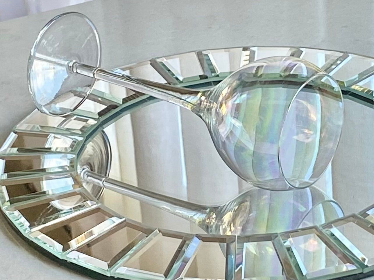 Vintage Iridescent Cocktail Glasses - Set of 6