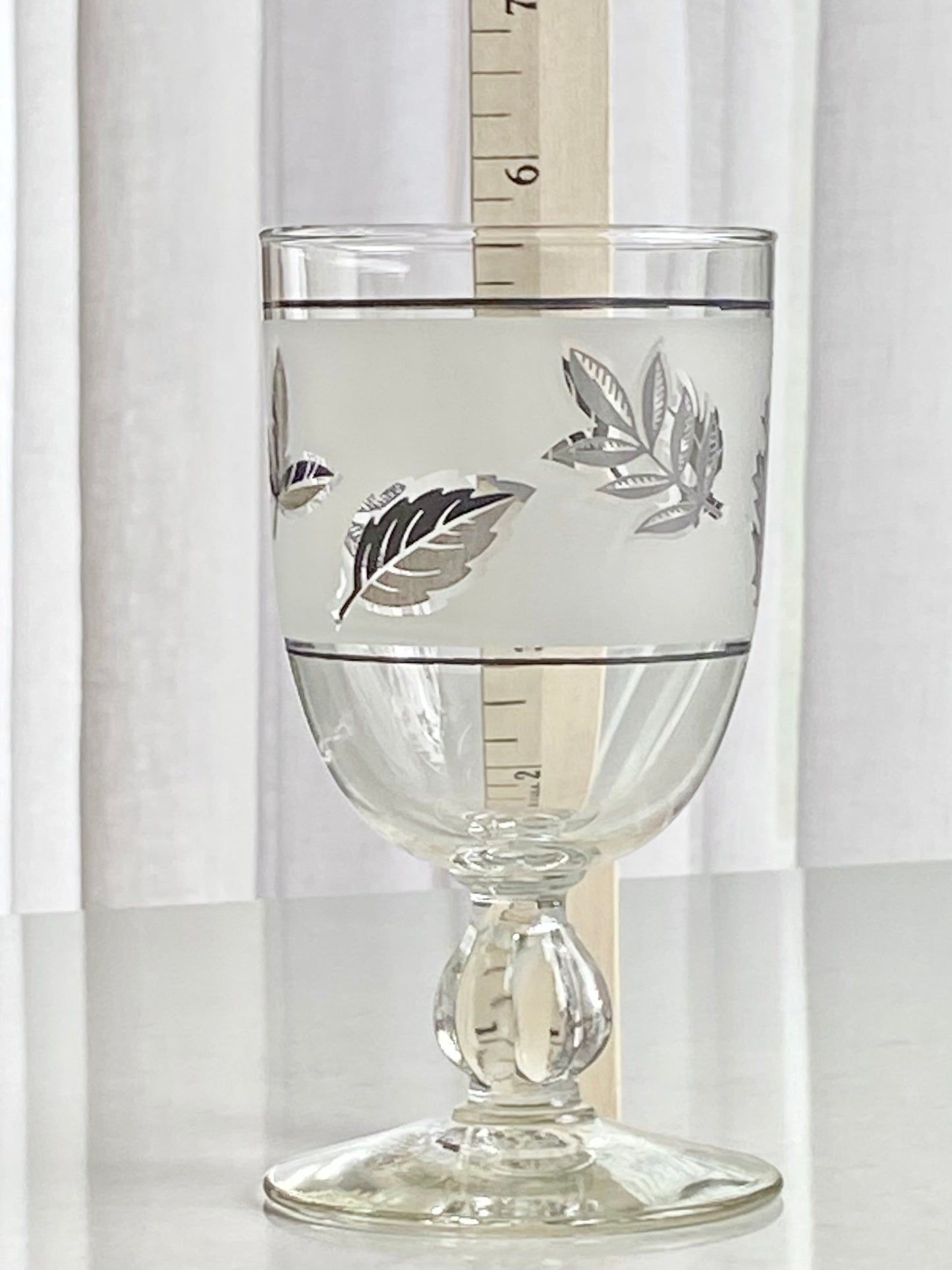 Vintage Libbey Silver Foliage Glasses - Set of 8