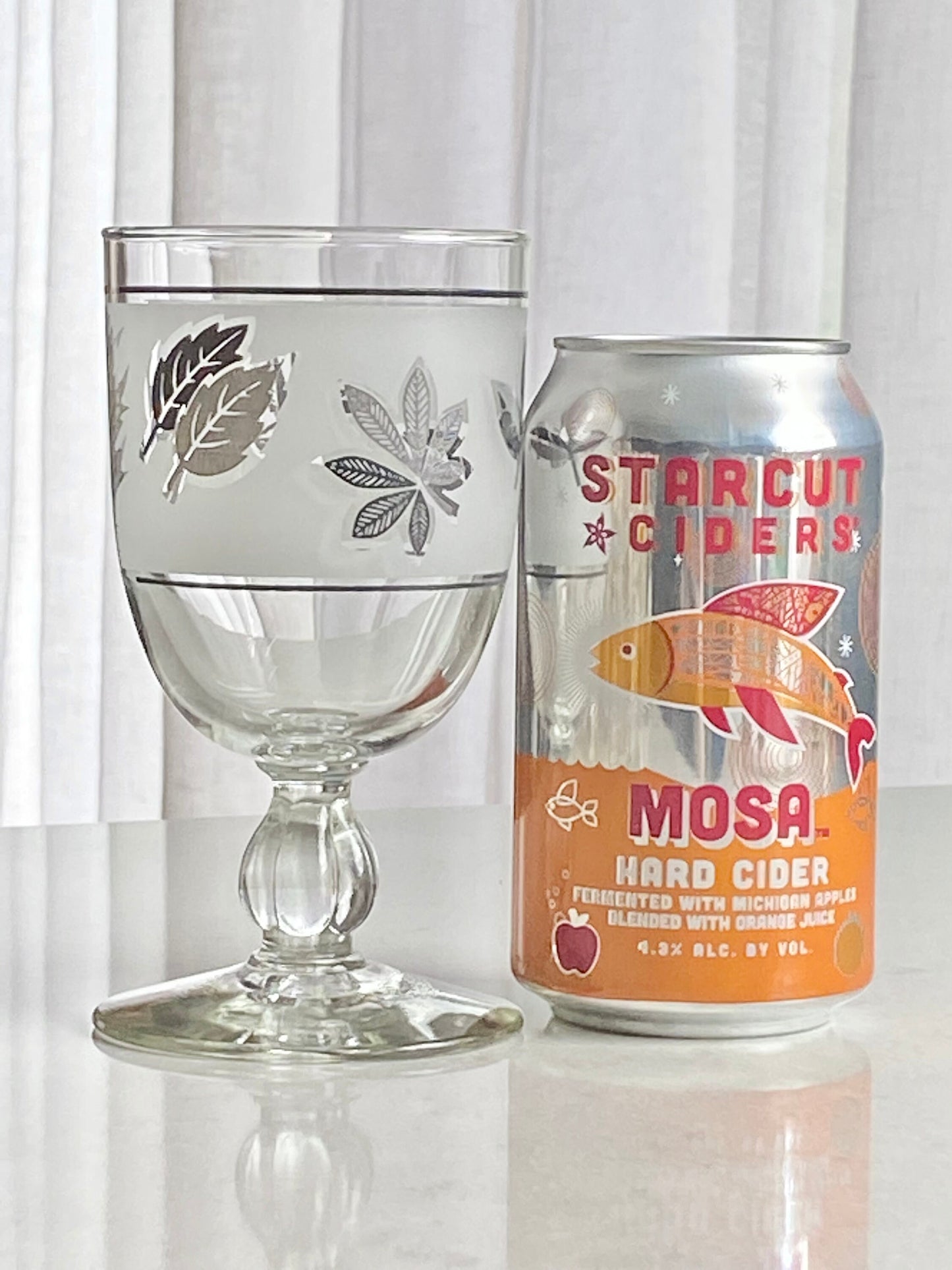 Vintage Libbey Silver Foliage Glasses - Set of 8