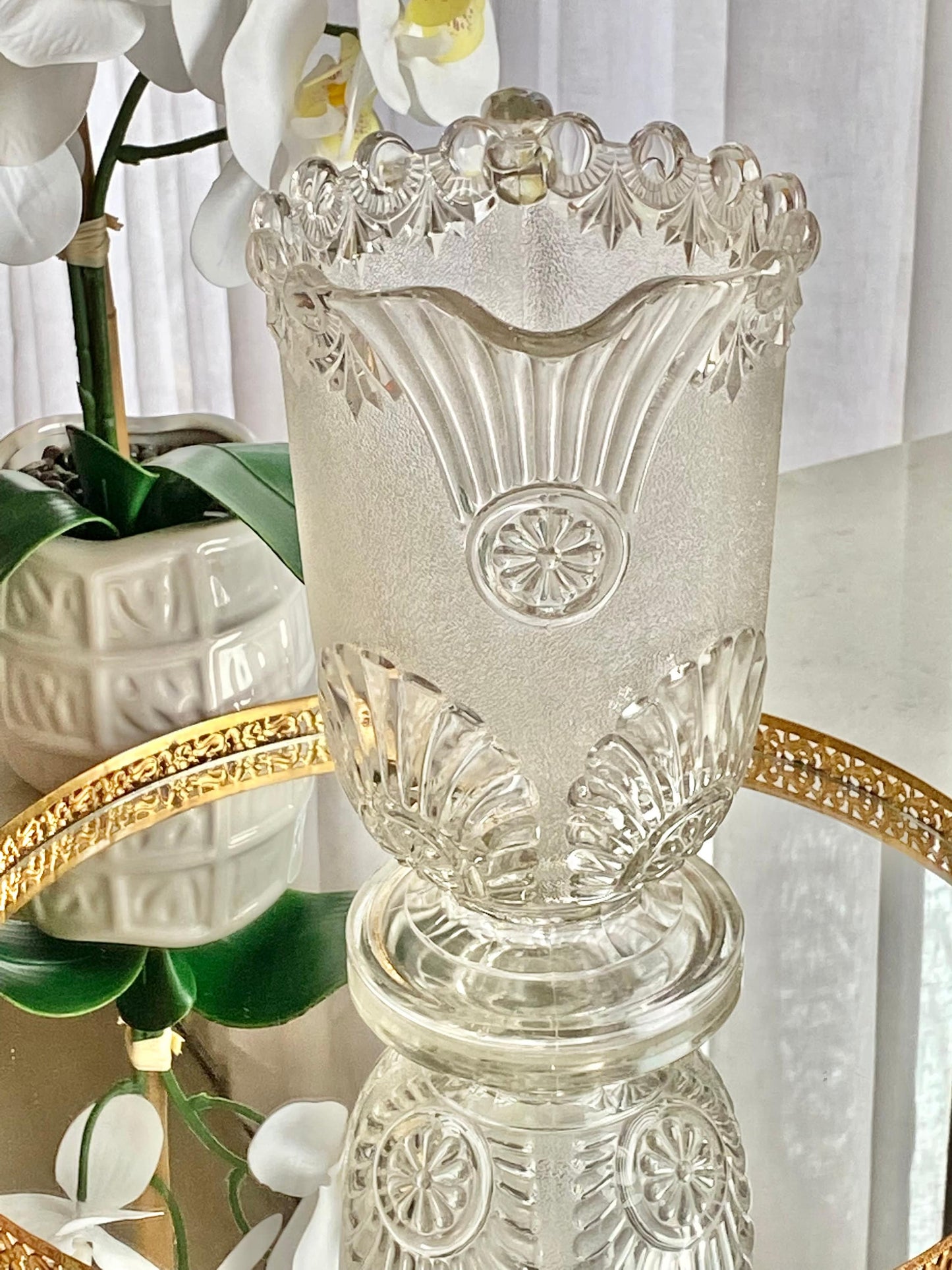 Vintage Westmoreland Shell and Jewel Stippled Pitcher