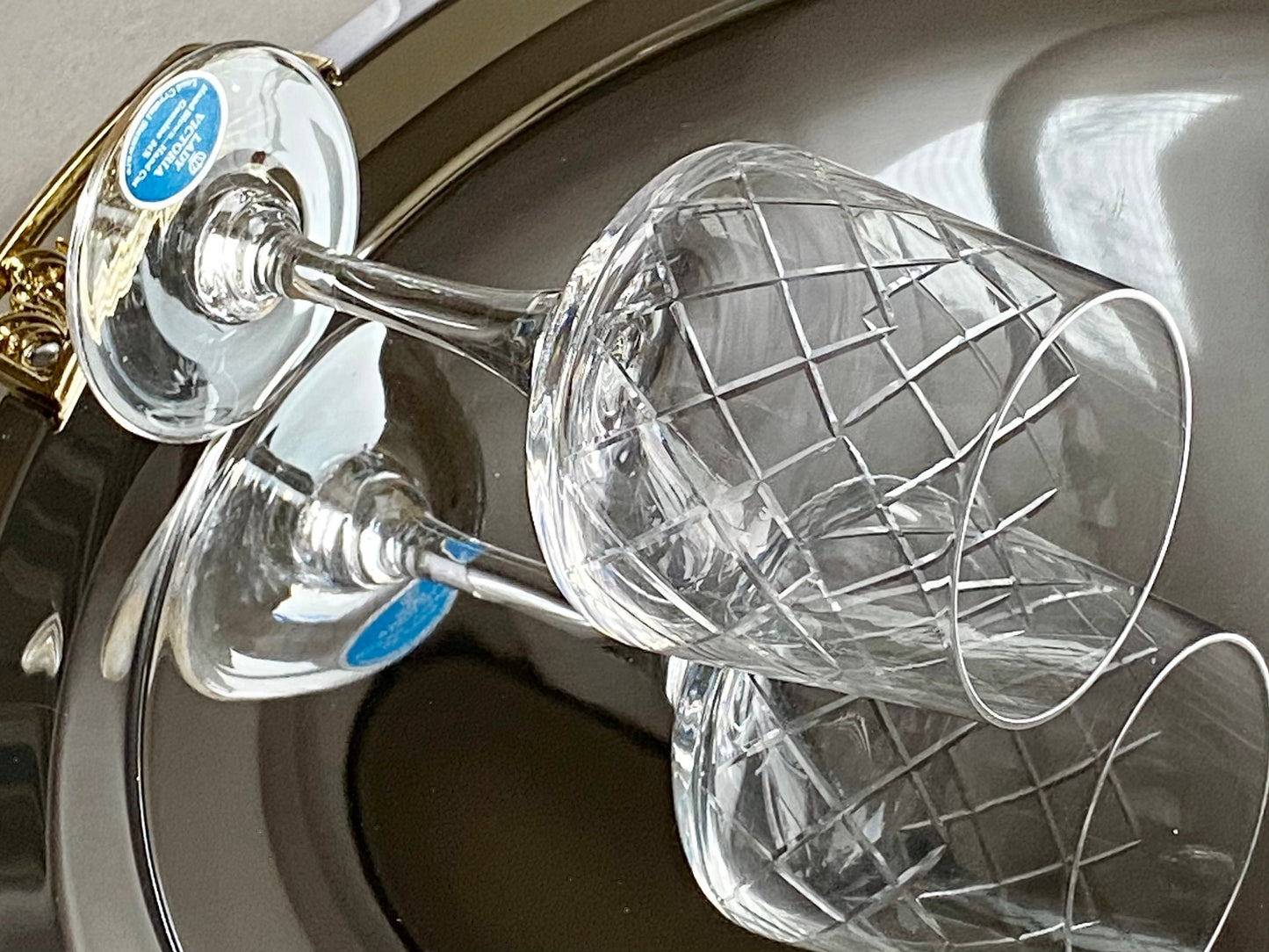 Vintage Easterling Lady Victoria Crystal Glasses - Set of 4 (Set #1222A)