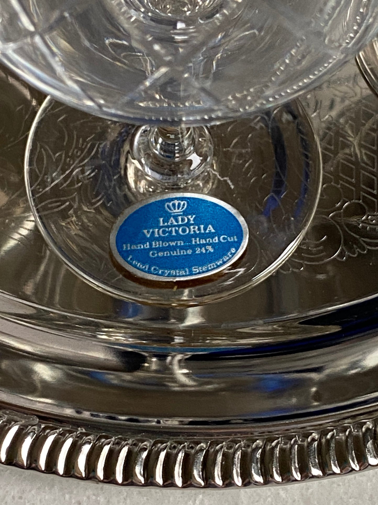 Vintage Easterling Lady Victoria Crystal Glasses - Set of 4 (Set #1222B)