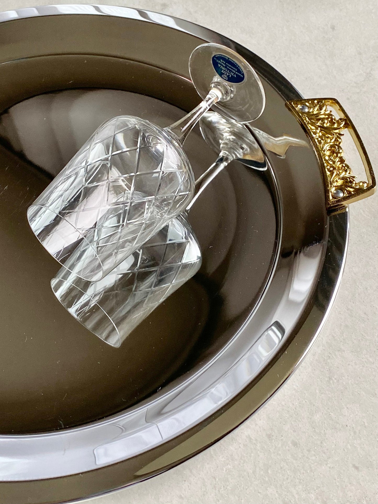 Vintage Easterling Lady Victoria Crystal Glasses - Set of 4 (Set #1222B)