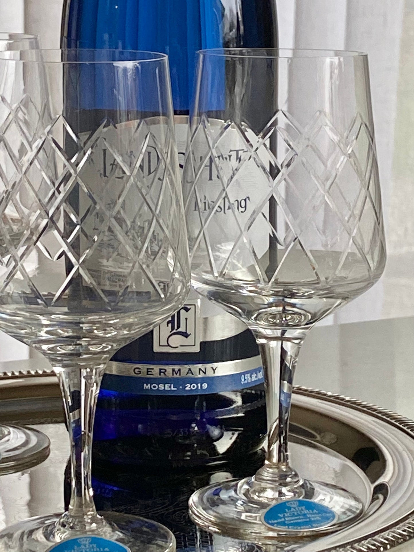 Vintage Easterling Lady Victoria Crystal Glasses - Set of 4 (Set #1222B)