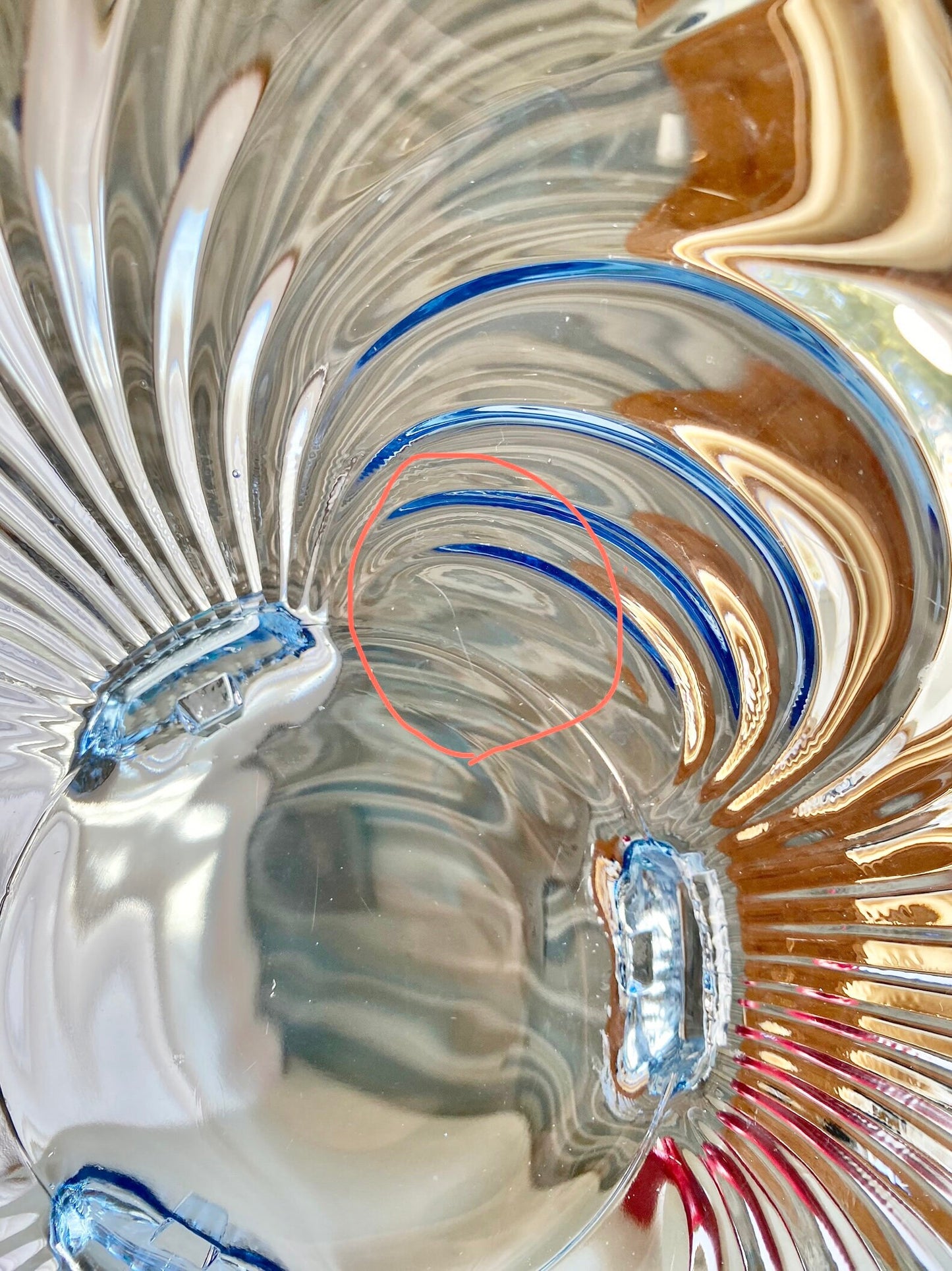 Vintage Cambridge Caprice Moonlight Blue Tri-Footed 12 inch Bowl (circa 1937 - 1953)