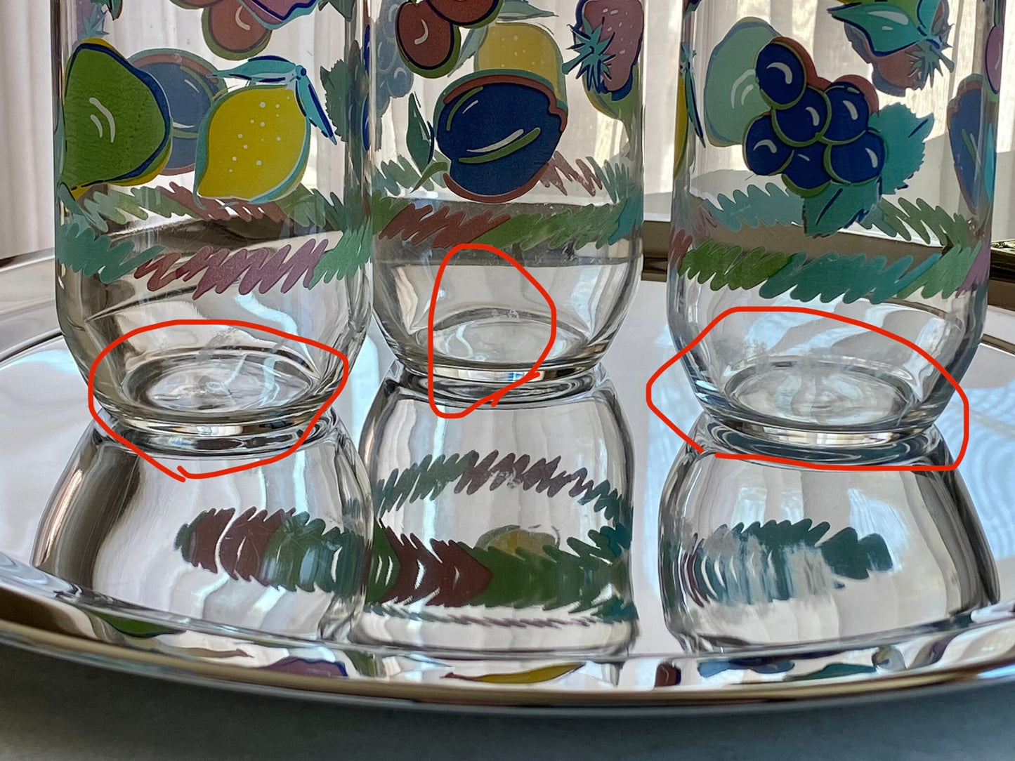 Vintage Luminarc Fruit Motif Glasses - Set of 6