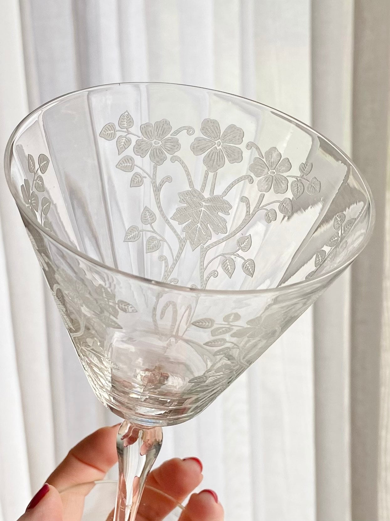 Vintage Morgantown Baden Vintage Etched Glasses - Set of 8