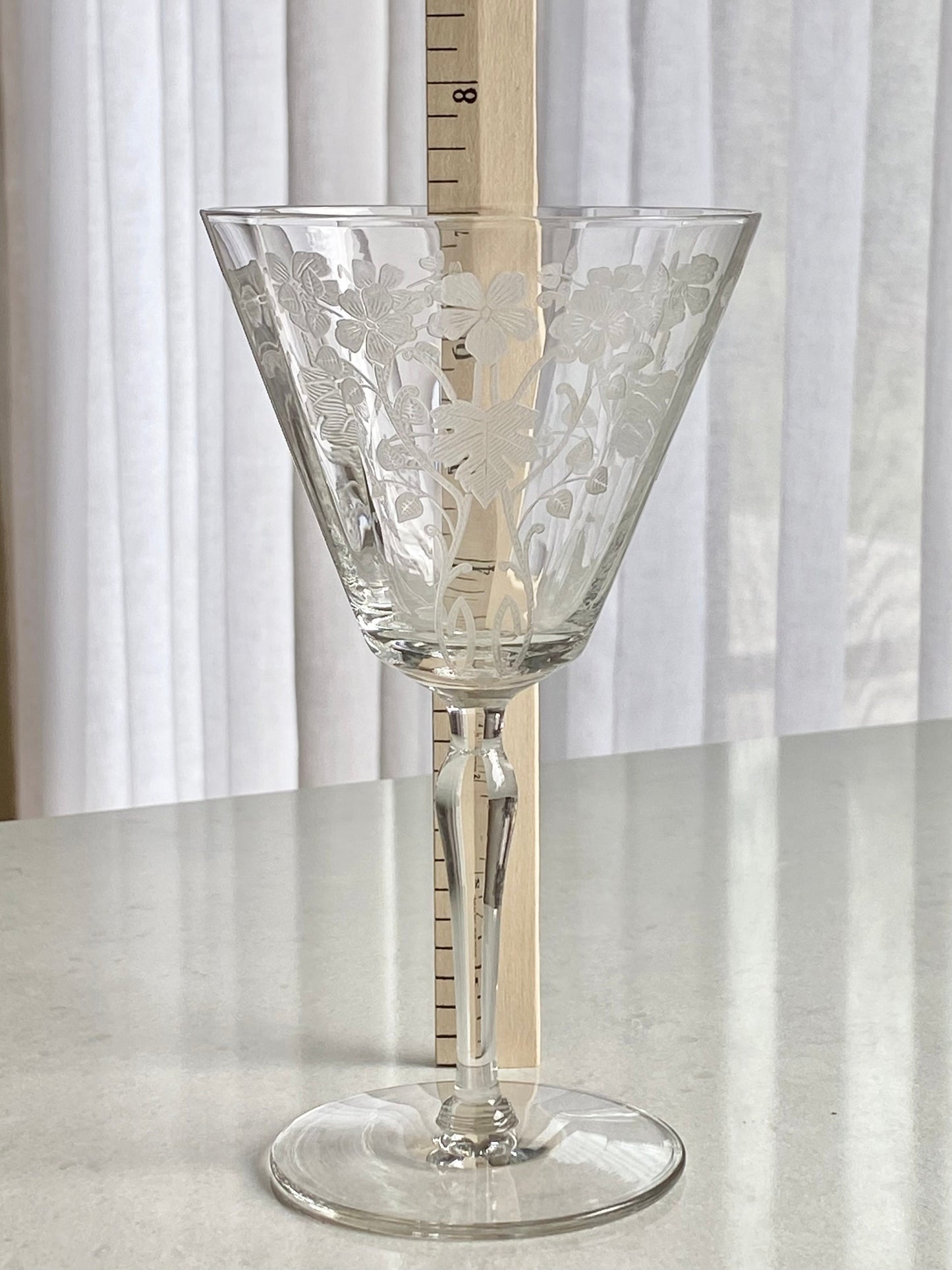 Vintage Morgantown Baden Vintage Etched Glasses - Set of 8