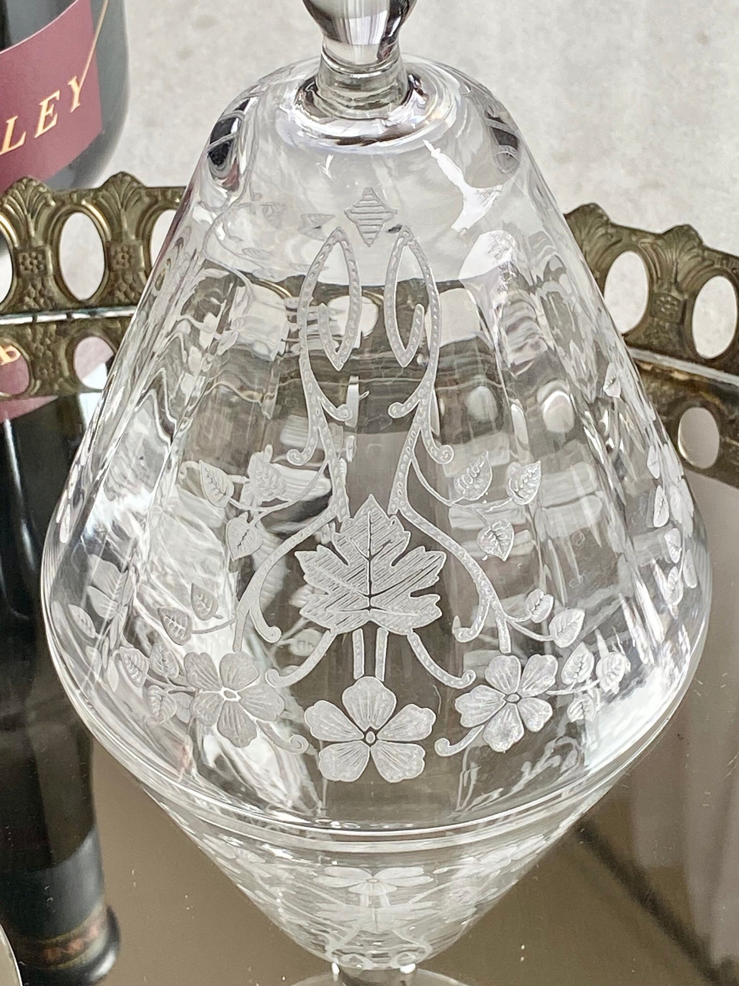 Vintage Morgantown Baden Vintage Etched Glasses - Set of 8