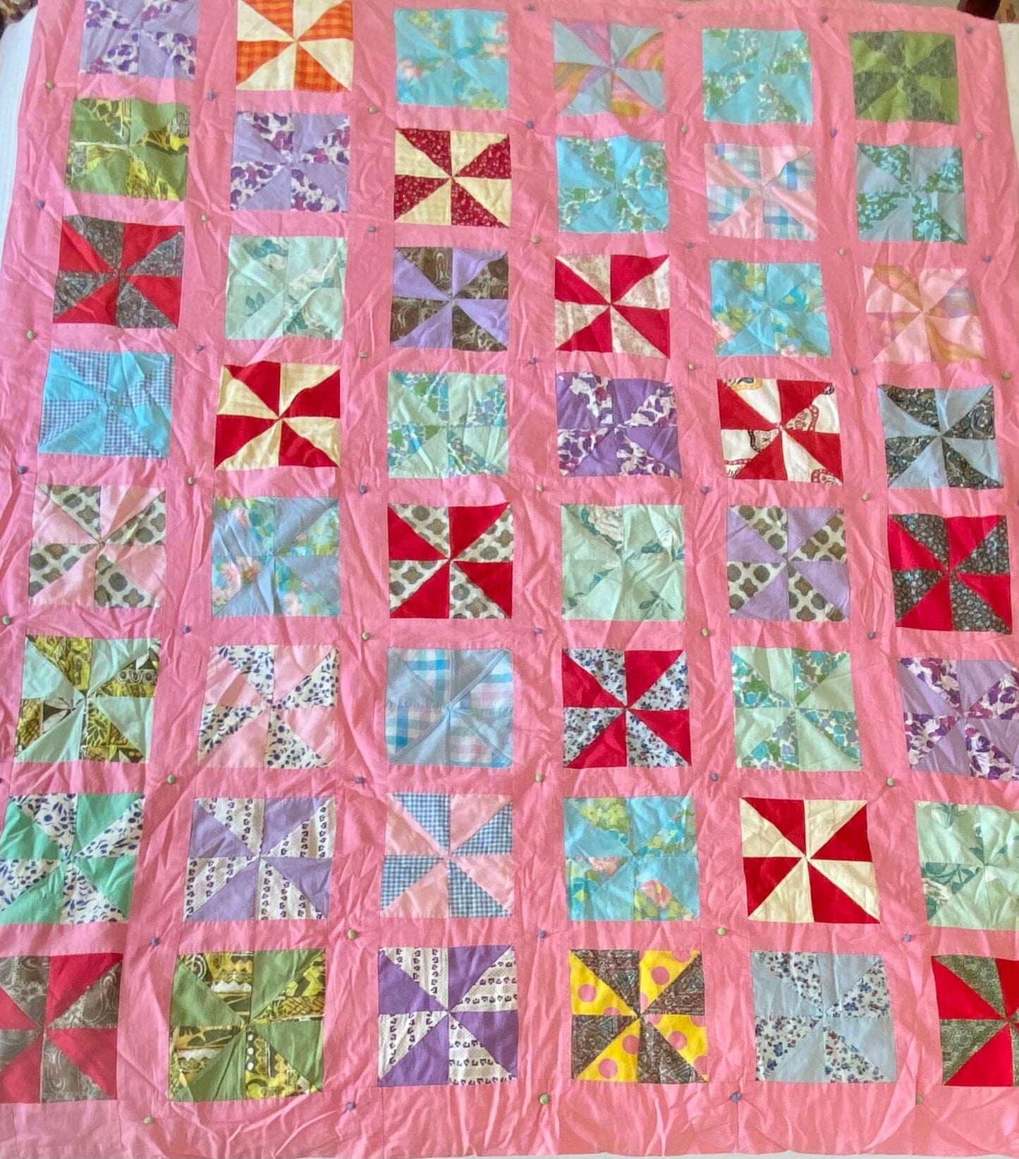 Vintage Pinwheel Quilt - Approx. 60 in. X 72 in.