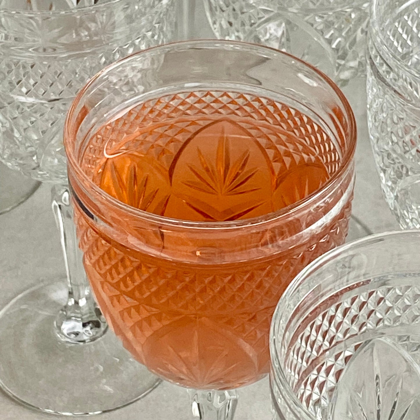 Vintage Cristal D'Arques-Durand Luminarc Antique Pattern Glasses - 24 available