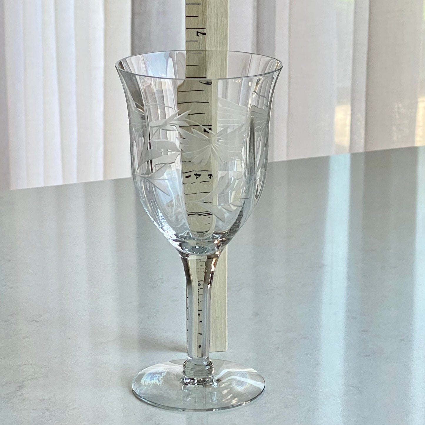 Vintage Etched Optic Panel Glasses - Set of 6