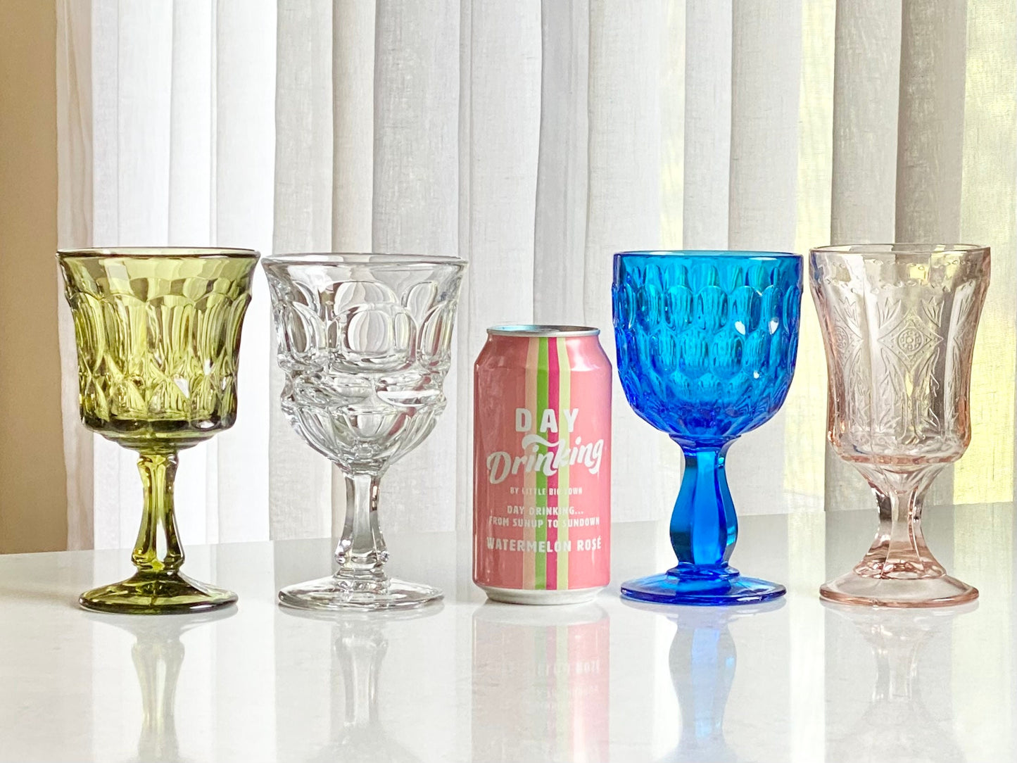 Mixed Set of Four (4) Vintage MCM Glasses (Set #523A)