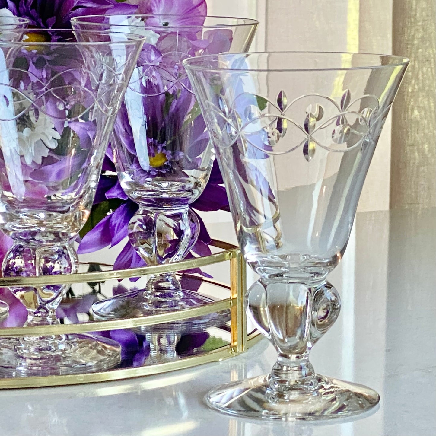 Vintage Seneca Provincial Dots and Swags Glasses - Set of 5