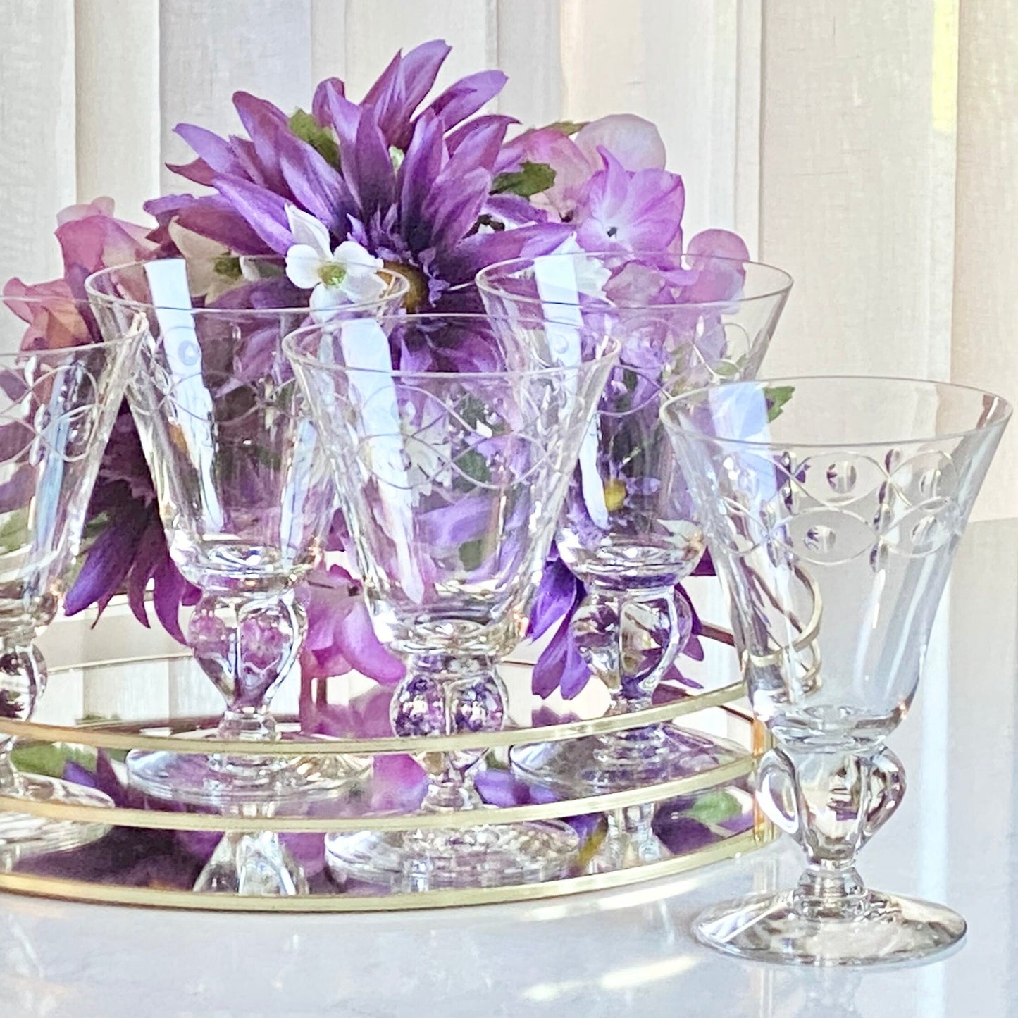 Vintage Seneca Provincial Dots and Swags Glasses - Set of 5