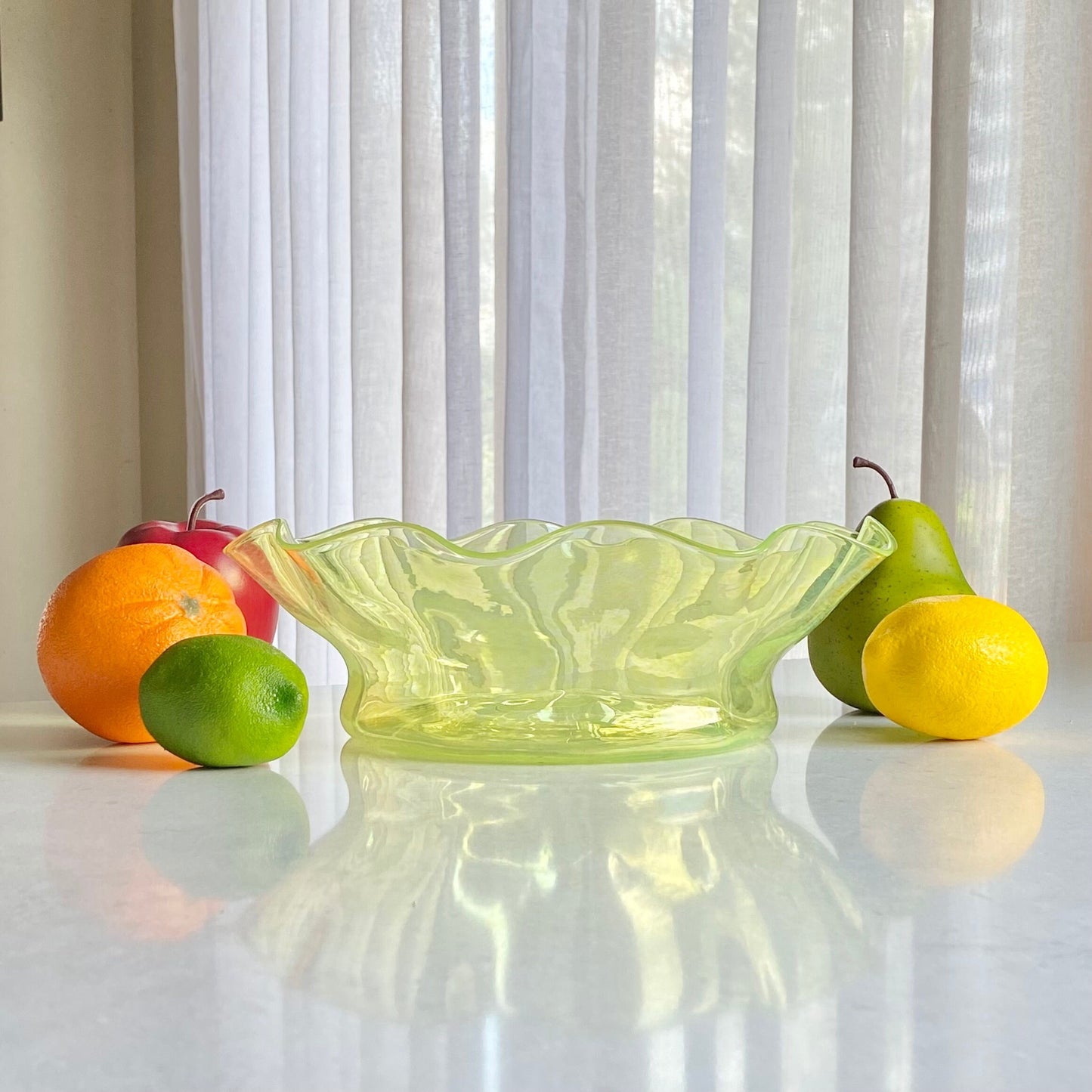Vintage Wheaton Village Signed Hand Blown 11 inch Bowl - circa 1993