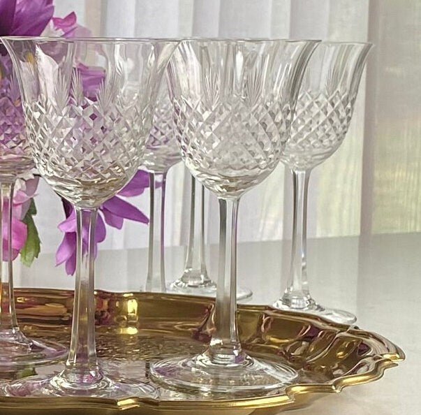 Vintage Criss Cut Glasses - Set of 8