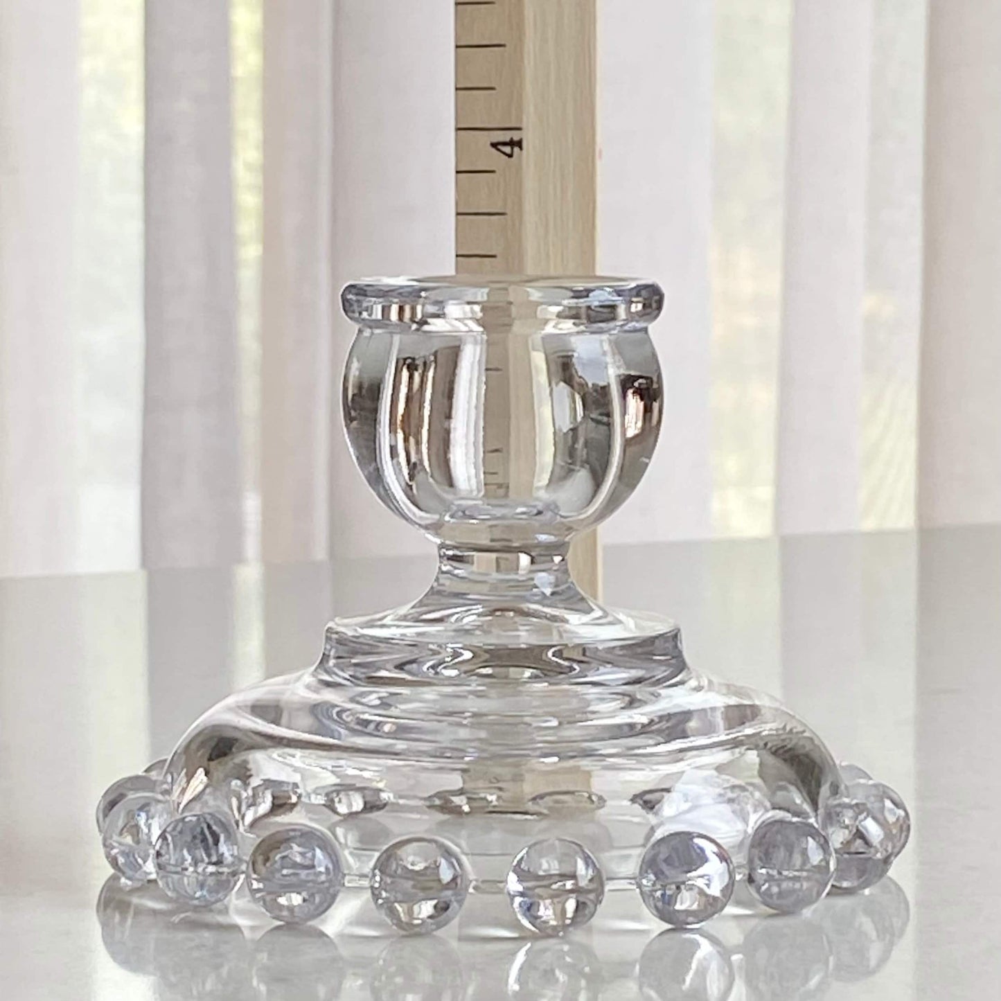 Vintage Imperial Glass Candlewick Beaded Edge Candle Holders (circa 1936 - 1984) - Set of 2