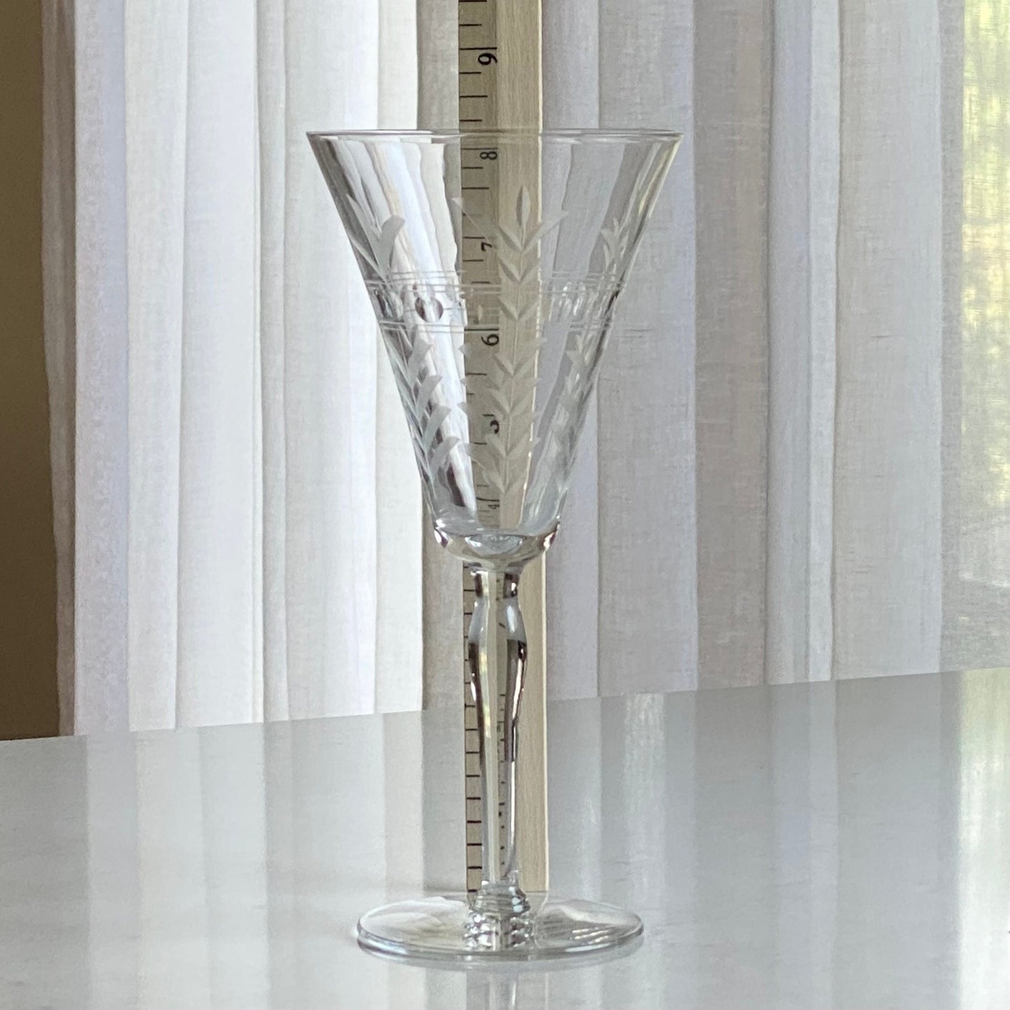 Vintage Etched Glasses - Set of 10 (Set #723)