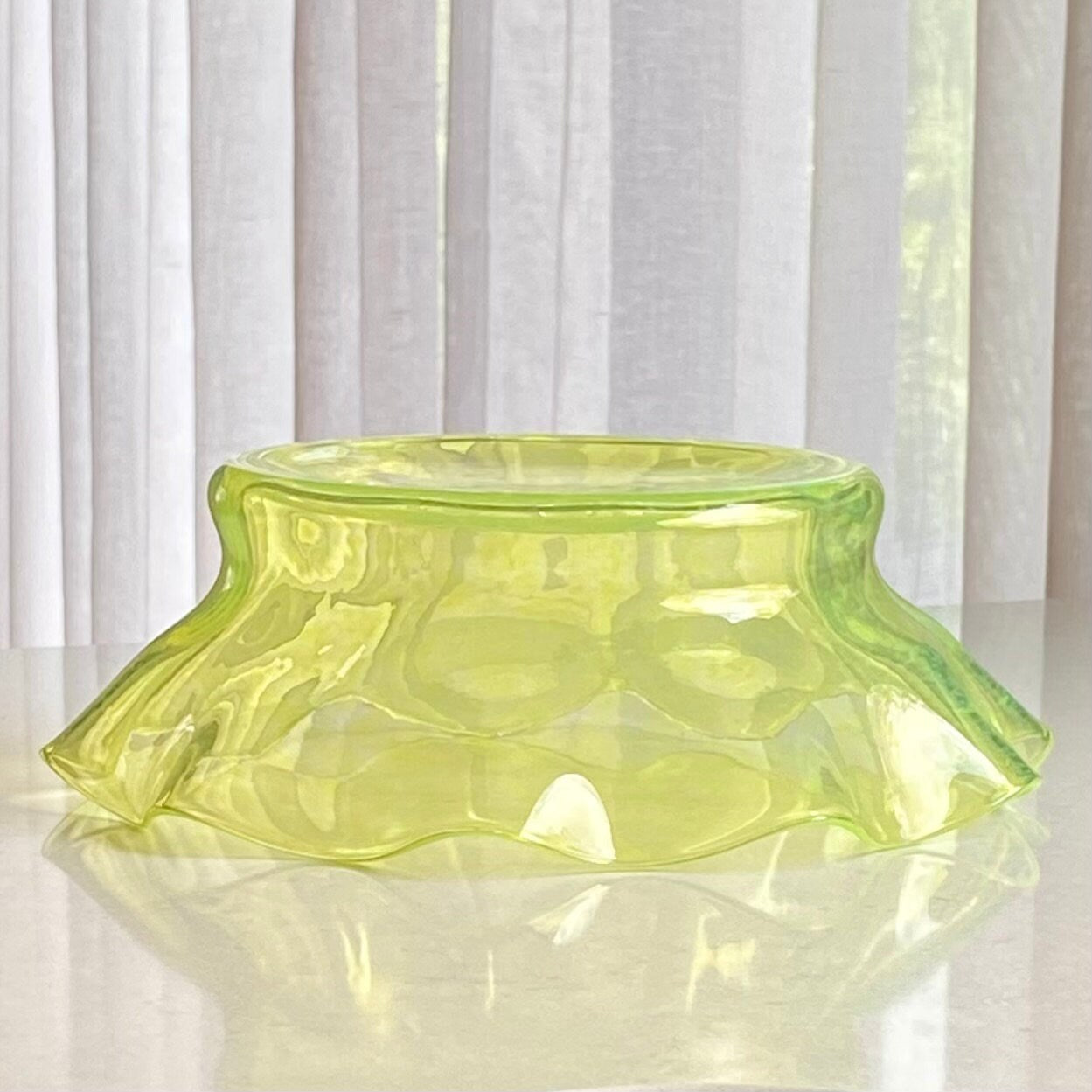 Vintage Wheaton Village Signed Hand Blown 11 inch Bowl - circa 1993