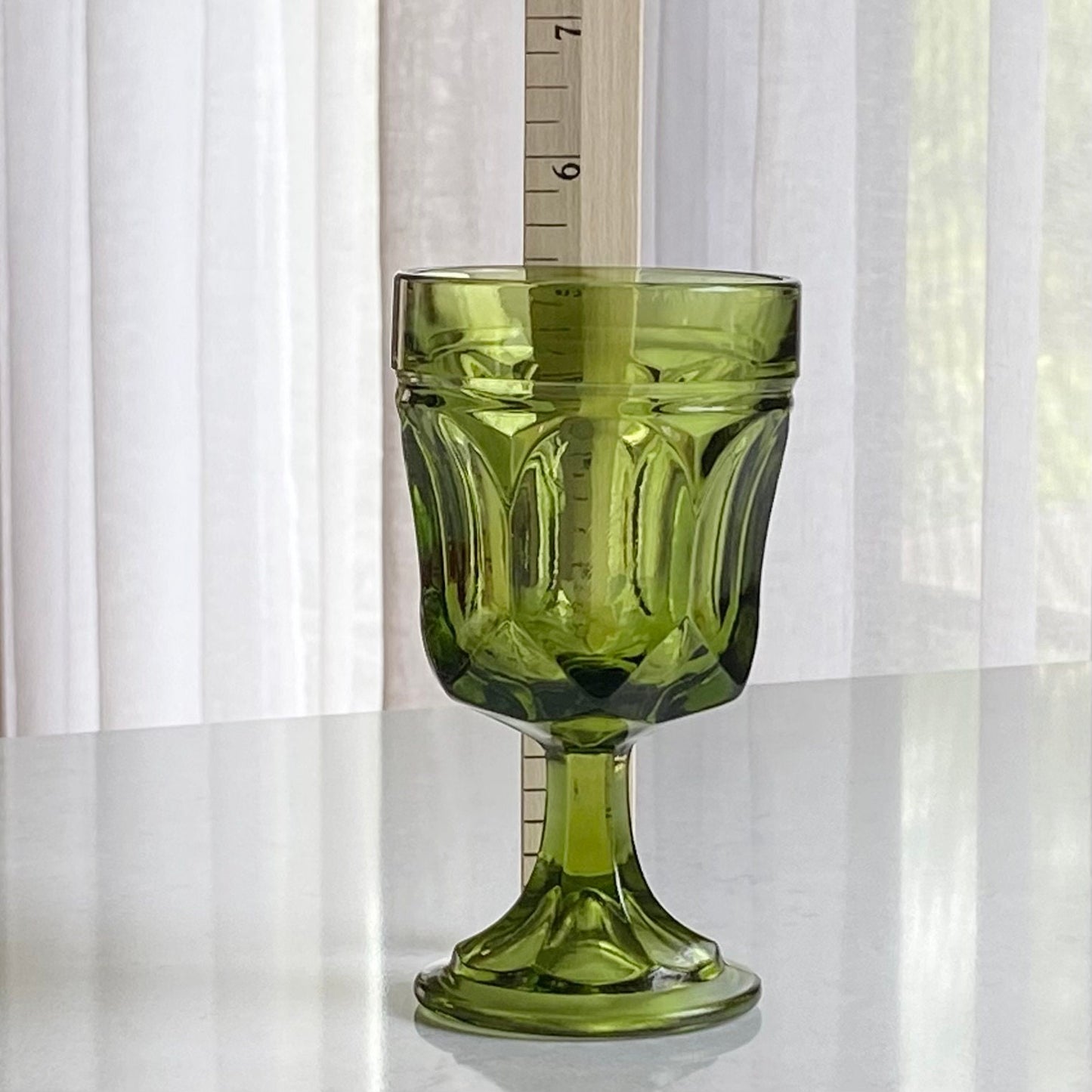 Vintage Anchor Hocking Green Fairfield Glasses - Set of 4