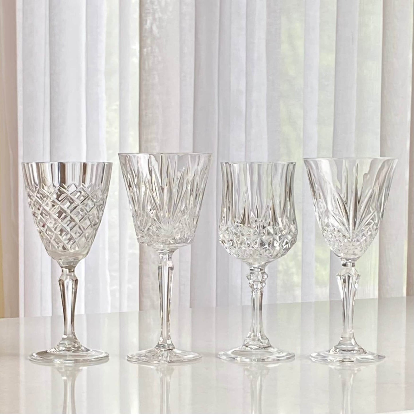 Mixed Set of Four (4) Vintage Glasses