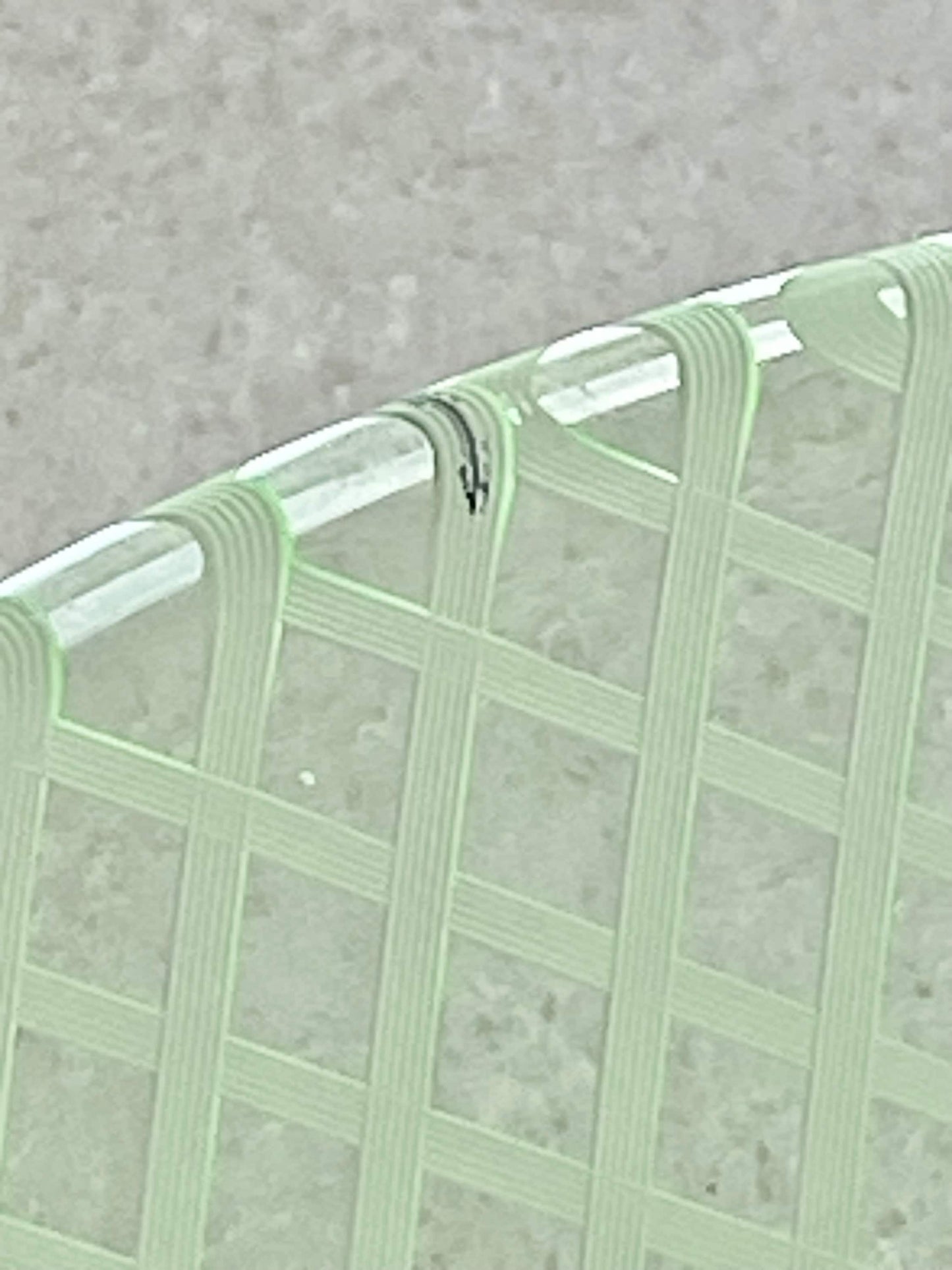 Vintage Green Uranium Glass Etched Tidbit Tray with Center Handle