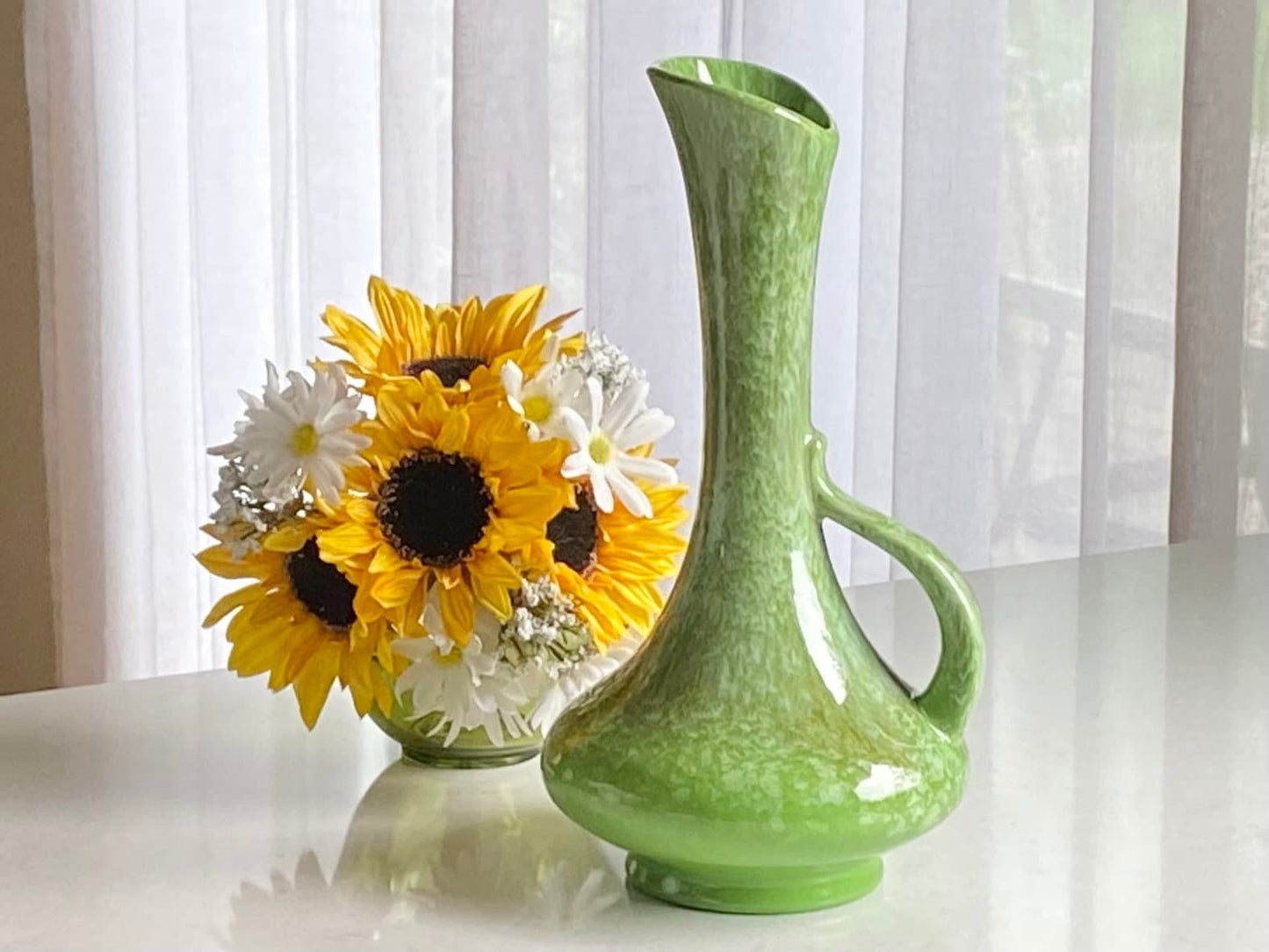 Vintage Royal Haeger Green Drip Glaze Pitcher / Vase