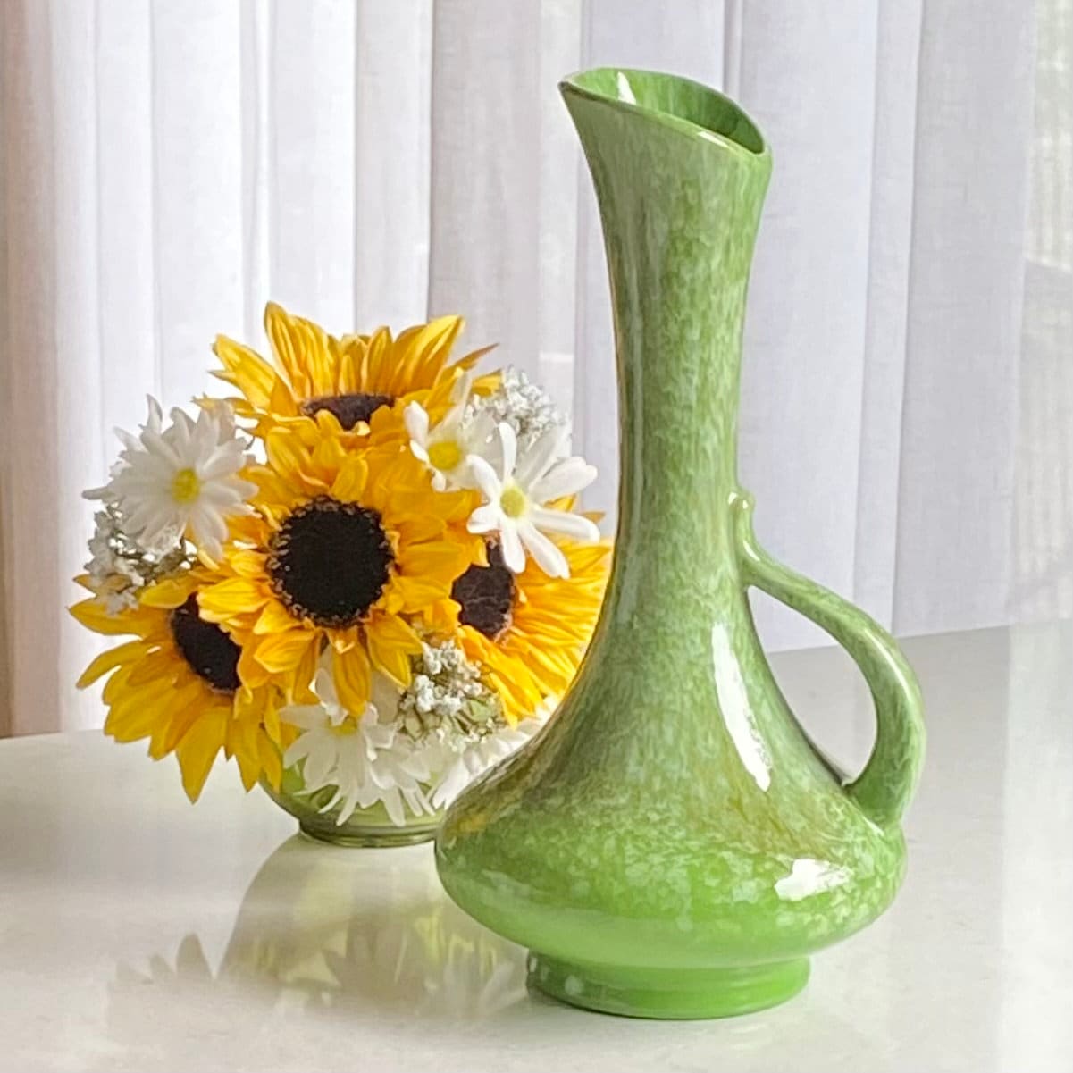 Vintage Royal Haeger Green Drip Glaze Pitcher / Vase