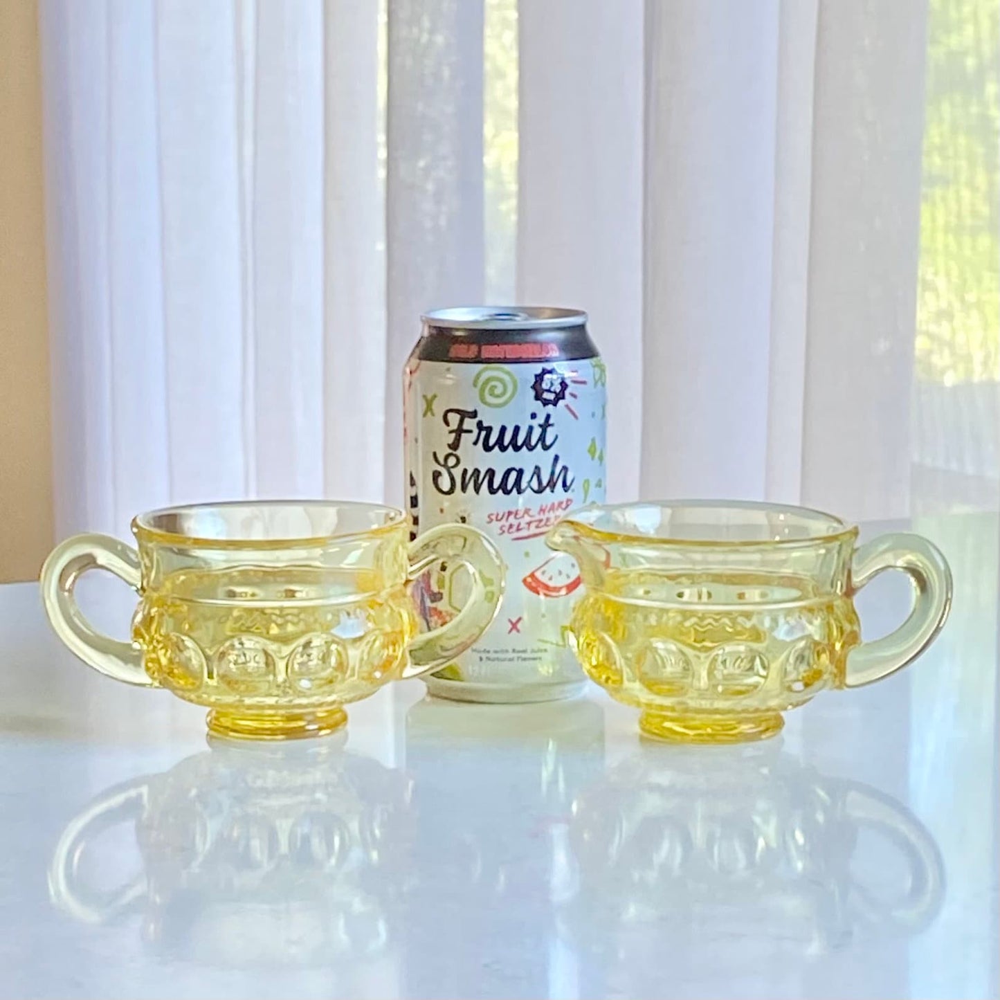 Vintage Colony Kings Crown Topaz Sugar and Creamer Set