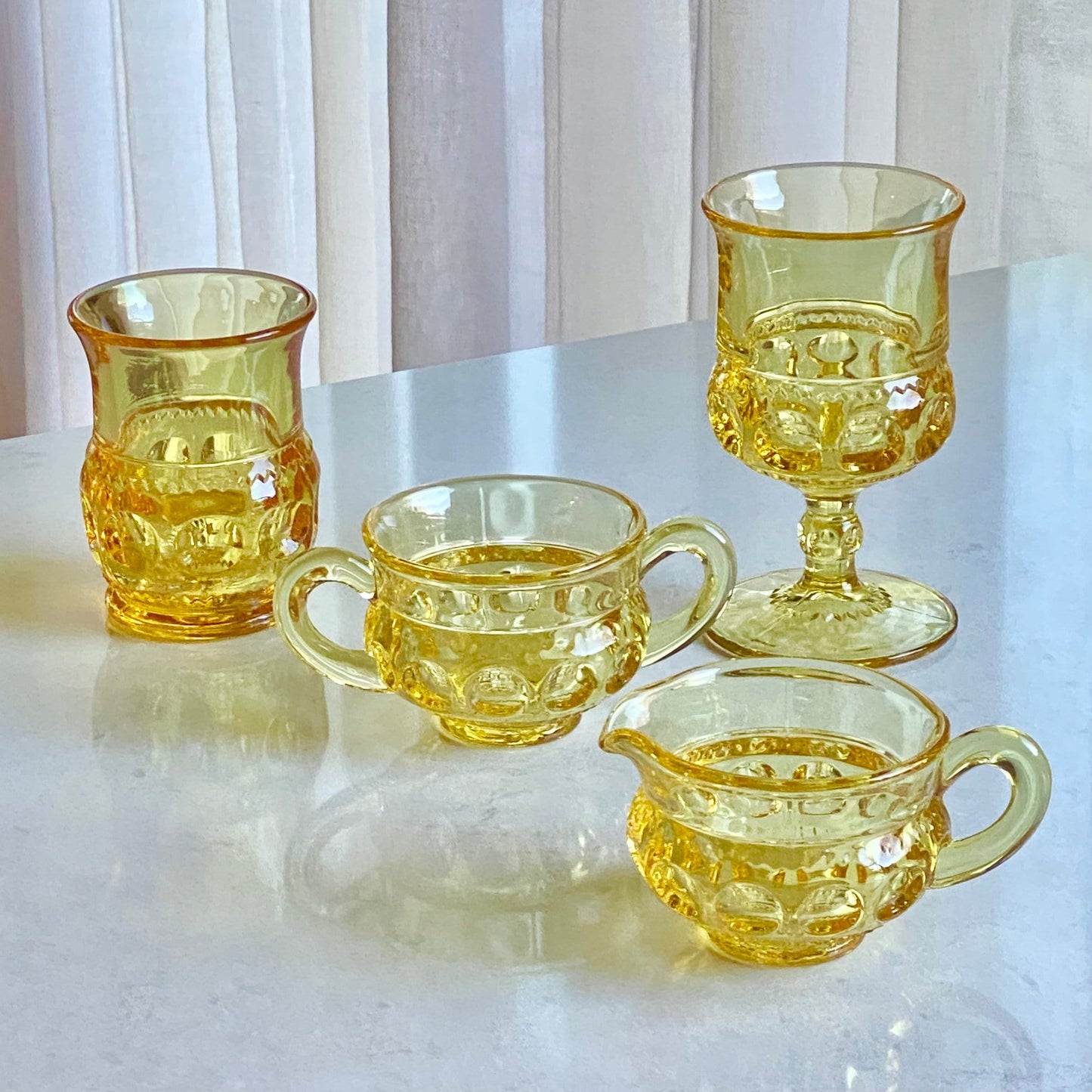 Vintage Colony Kings Crown Topaz Sugar and Creamer Set